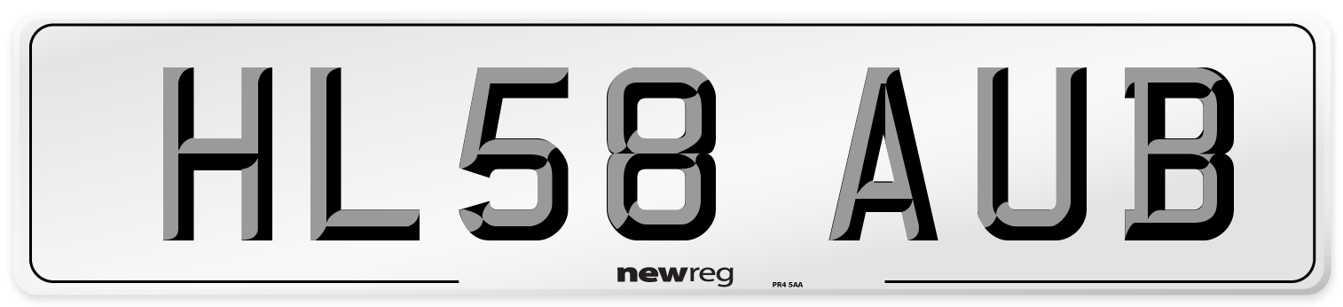 HL58 AUB Number Plate from New Reg
